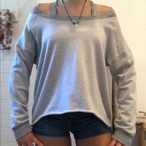 SWEET ROMEO COLD SHOULDER SWEATER TOP